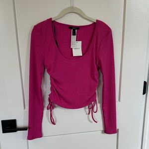 Forever 21 Fuchsia Ribbed Long Sleeve Top
